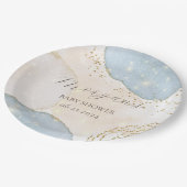 Magischer Glitzer Abstrakt Baby Shooting Monogram Pappteller (Schrägansicht)