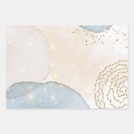 Magischer Glitzer Abstrakt Babydusche Geschenkpapier Set (Vorderseite)