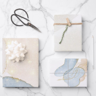 Magischer Glitzer Abstrakt Babydusche Geschenkpapier Set