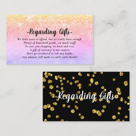 Magischer Glitzer Flitterwochen, die sich gut umsc Begleitkarte (Vorne/Hinten)