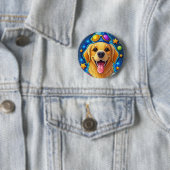 Magischer Golden Retriever Welpe mit Sternen Button (Beispiel)