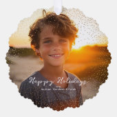 Magischer Goldschnee | Weihnachts-Foto Ornament Karte (Vorderseite)