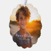 Magischer Goldschnee | Weihnachts-Foto Ornament Karte (Links)