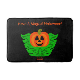 Magischer Halloween-Kürbis mittelgroße Badematte