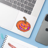 Magischer Halloween Pumpkin Aufkleber (Laptop mit iPhone)
