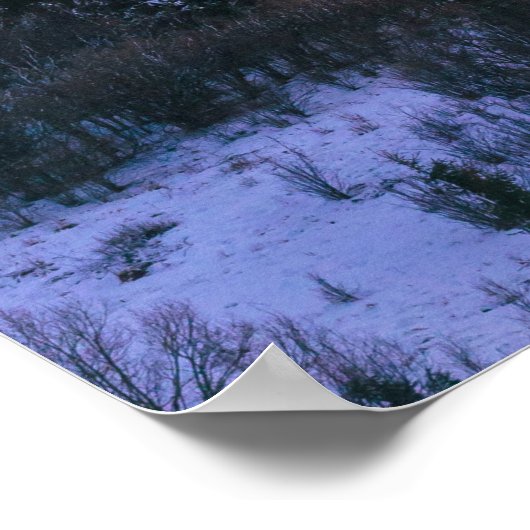 Magischer, hellrosa Sonnenuntergang über dem versc Poster (Ecke)