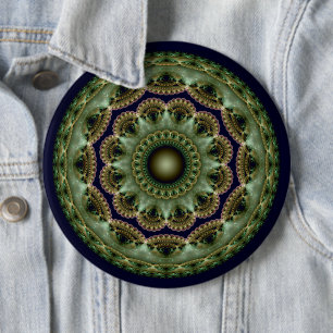 Magischer herrlicher fraktaler Glanzpattern Button