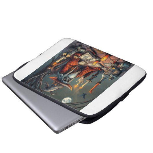 Magischer Hexe Laptopschutzhülle (Vorne Knopf)