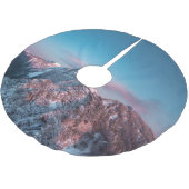 Magischer Himmel über dem Berg Storžič, Slowenien Polyester Weihnachtsbaumdecke (Schrägansicht)