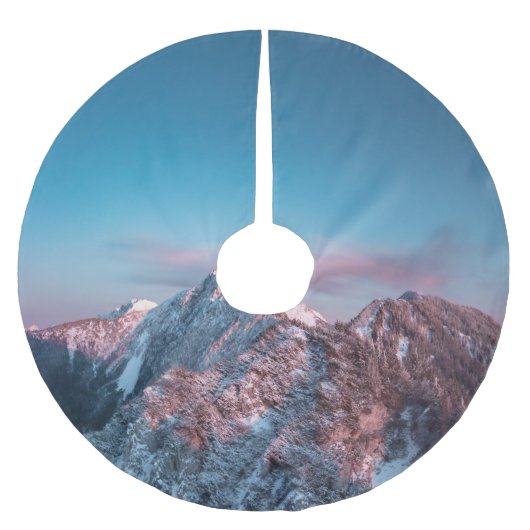 Magischer Himmel über dem Berg Storžič, Slowenien Polyester Weihnachtsbaumdecke (Vorderseite)