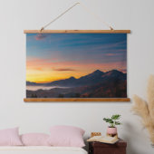 Magischer Himmel über dem Berg Storžič Wandteppich Mit Holzrahmen (Schlafzimmer)