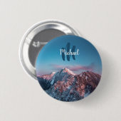 Magischer Himmelsmonogramm Berg Storžič Slowenien Button (Vorne & Hinten)