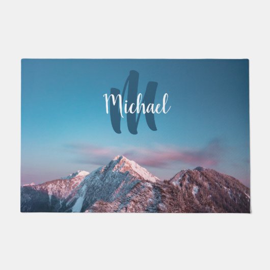 Magischer Himmelsmonogramm Berg Storžič Slowenien Fußmatte (Vorderseite)