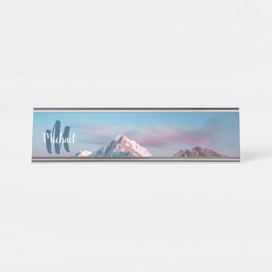 Magischer Himmelsmonogramm Berg Storžič Slowenien Schreibtischnamensplakette (Vorderseite )