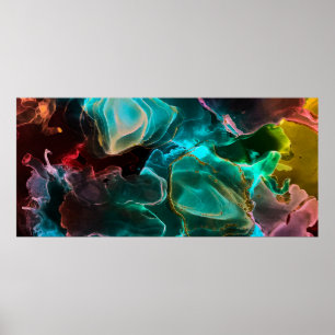 Magischer Hintergrund. Handfarbe. Fluss Kreativitä Poster