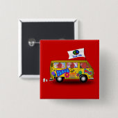 Magischer Hippie Van Button (Vorne & Hinten)