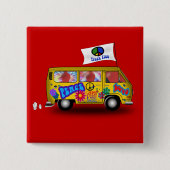 Magischer Hippie Van Button (Vorderseite)