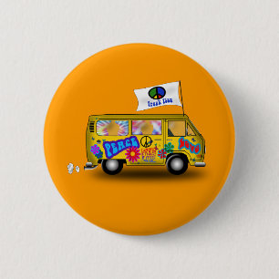 Magischer Hippie Van Button