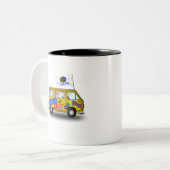 Magischer Hippie Van Zweifarbige Tasse (Vorderseite Links)