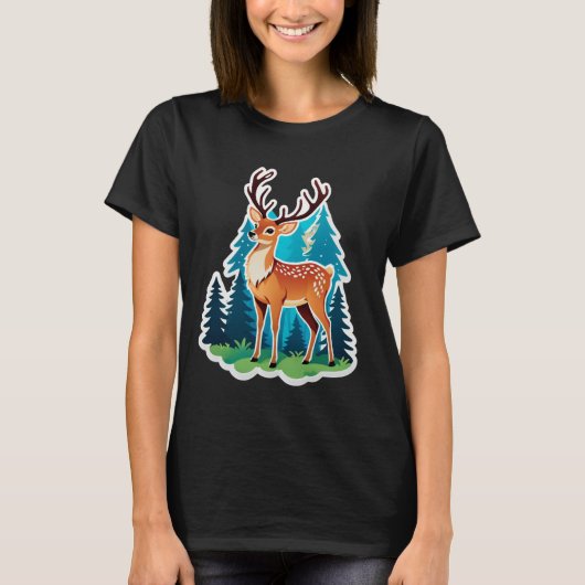 Magischer Hirschwald T-Shirt (Vorderseite)