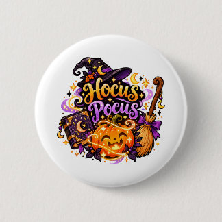 Magischer Hokuspokus Hexen Halloween Knopf Button