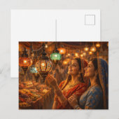 Magischer Indischer Lampenmarkt Postkarte (Vorne/Hinten)