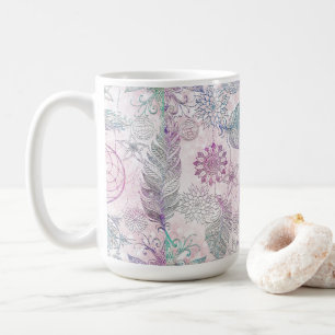 Magischer Irisierender Glitter Feder Traumfänger Kaffeetasse