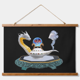 Magischer Keramik-Drache-Laterne Fantasy Art Canva Wandteppich Mit Holzrahmen