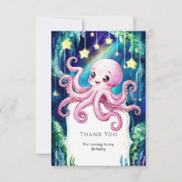 Magischer Kids' Octopus Geburtstag Dankeskarte