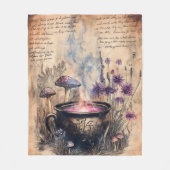 Magischer Kräuterkessel Botanik Fleecedecke (Vorderseite)