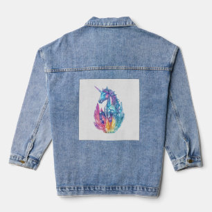 Magischer Kristallhöhlen-Einhorn (1) Jeansjacke