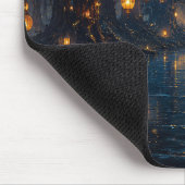 Magischer Laternenpfad Wald Kunst Mousepad (Ecke)