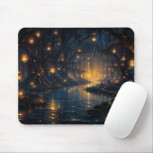 Magischer Laternenpfad Wald Kunst Mousepad (Mit Mouse)