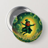 Magischer Leprechaun St. Patrick’s Day Kunst Button (Vorne & Hinten)