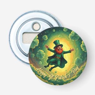 Magischer Leprechaun St. Patrick’s Day Kunst Flaschenöffner