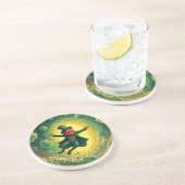 Magischer Leprechaun St. Patrick’s Day Kunst Getränkeuntersetzer (Seite)
