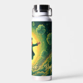 Magischer Leprechaun St. Patrick’s Day Kunst Trinkflasche (Rückseite)