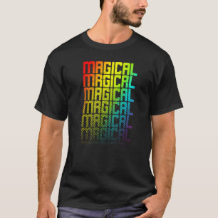 Magischer Lgbtq+ Rainbow Gay Pride Textfade Graphi T-Shirt