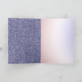 Magischer Lila Blush Ombre Unicorn Glitzer Karte (Innenseite)