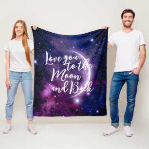 Magischer Lila-Galaxie-Halbmond Himmelskörper Fleecedecke