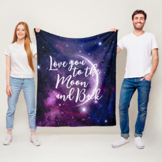 Magischer Lila-Galaxie-Halbmond Himmelskörper Fleecedecke