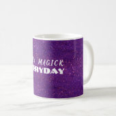 Magischer Lila Glitzer Hexe Magic Galaxy Zauber Kaffeetasse (VorderseiteRechts)