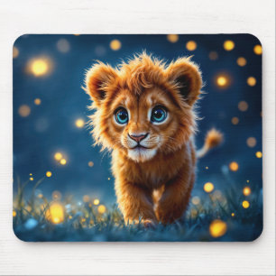 Magischer Löwe, der in einer Fantasienacht spazier Mousepad