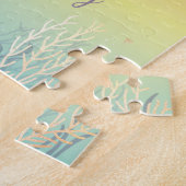 Magischer Mermaid Kitty Rainbow Glitzer Personalis Puzzle (Seite)