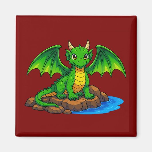 Magischer mittelalterlicher Drache Magnet (Vorne)