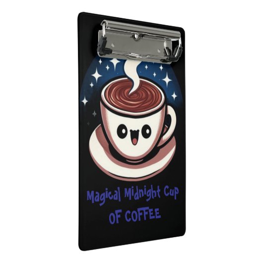 Magischer Mitternachtskaffee Mini Klemmbrett (Schrägansicht)