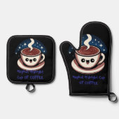 Magischer Mitternachtskaffee Ofenhandschuh & Topflappen-Set (Vorderseite)