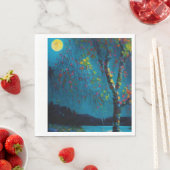 Magischer Moon River Tree im Ölmalstil Serviette (Beispiel)