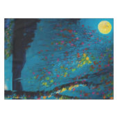 Magischer Moon River Tree im Ölmalstil Tischdecke (Vorderseite (Horizontal))