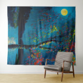 Magischer Moon River Tree im Ölmalstil Wandteppich (Beispiel (Horizontal))